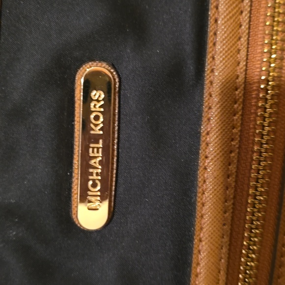 MK Black and Tan Women's Canvas Tote Bag - Picture 2 of 10